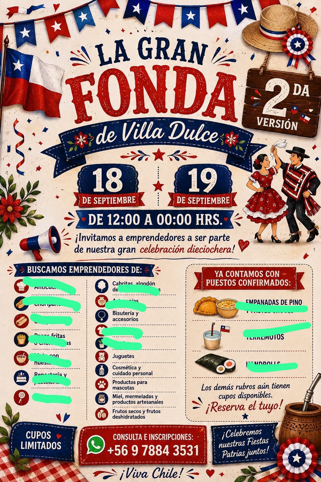 Afiche oficial de la 2ª Gran Fonda de Villa Dulce