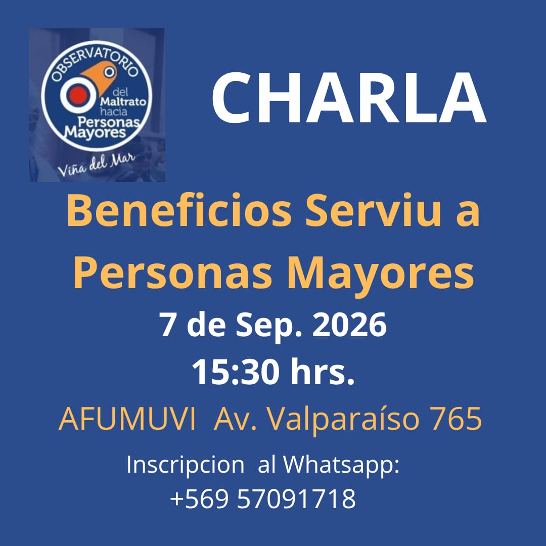 Afiche de la charla SERVIU para personas mayores